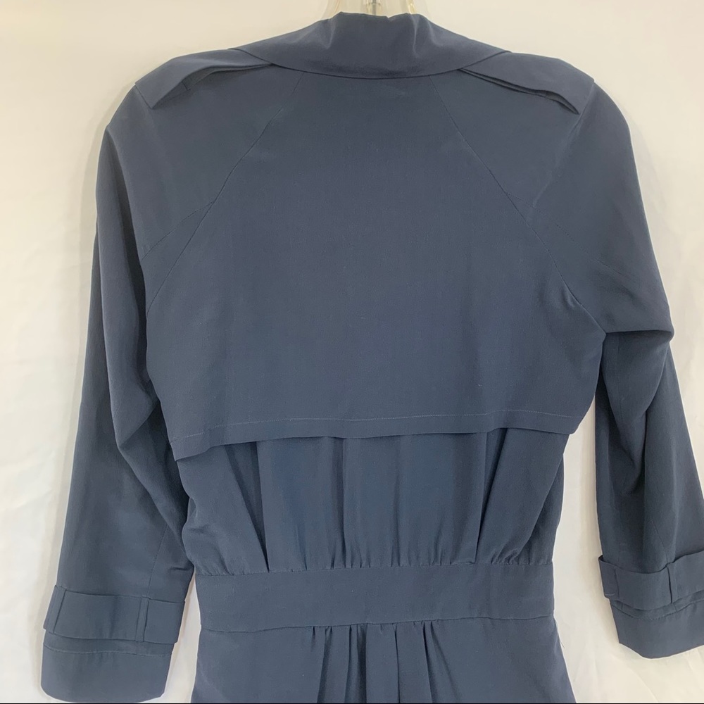 Lacoste Silk Double Breasted Navy Shirt Dress - Picture 8 of 13